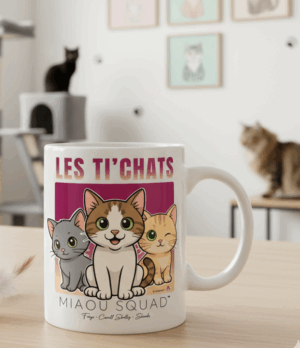 Mug blanc _Miaou Squad_ – Les Ti’Chats Mug "Miaou squad"